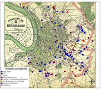 Business/industrial enterprises in Düsseldorf city in 1902