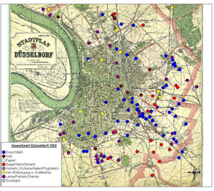 Business/industrial enterprises in Düsseldorf in 1902