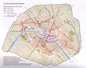 Le plan de Paris transformé par Haussmann