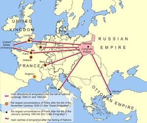 Kierunki polskiej emigracji politycznej w XIX wieku