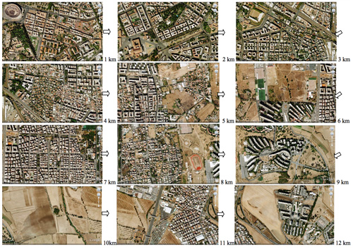 Transect across the eastern urban area of Rome